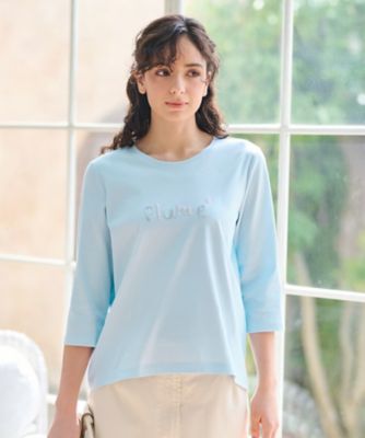 洗える　　スパンコール刺繍Ｔシャツ【接触冷感】