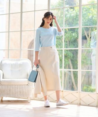 洗える　　スパンコール刺繍Ｔシャツ【接触冷感】