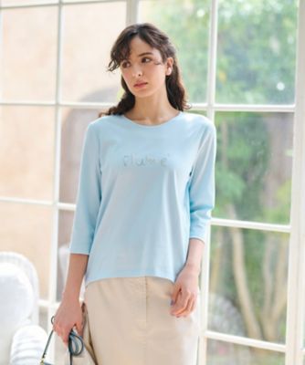 ＜CARA O CRUZ (Women)＞洗える　　スパンコール刺繍Ｔシャツ【接触冷感】