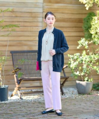 洗える　後ろウエストゴムのセンタープレスパンツ