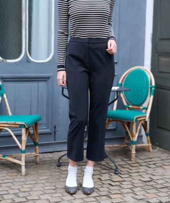 ＜CARA O CRUZ (Women)＞洗える　後ろウエストゴムのセンタープレスパンツ