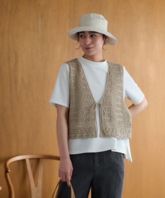 ＜CARA O CRUZ (Women)＞かぎ針風ニットベスト
