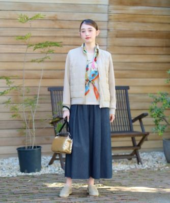 洗える　デニムワイドパンツ