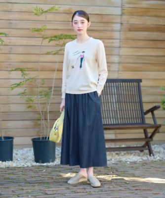 洗える　デニムワイドパンツ