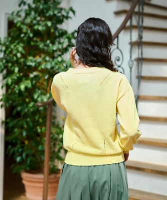 洗える　シャリ感のあるカラーニット【ホールガーメント】