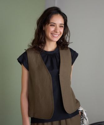 ＜CARA O CRUZ (Women)＞Ｖネックジレ【セットアップ】