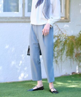 洗える 後ろウエストゴム タッククロップドパンツ【セレモニー