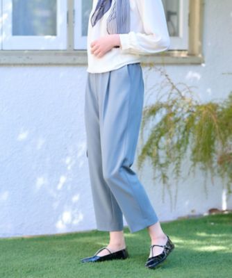 洗える 後ろウエストゴム タッククロップドパンツ【セレモニー
