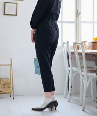 洗える 後ろウエストゴム タッククロップドパンツ【セレモニー