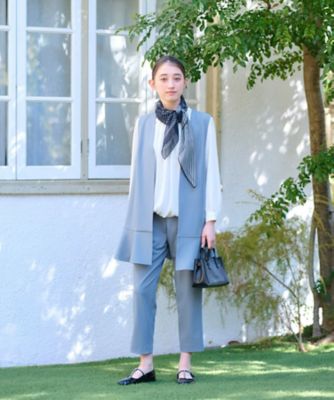 洗える　後ろウエストゴム　タッククロップドパンツ【セレモニー】【セットアップ】