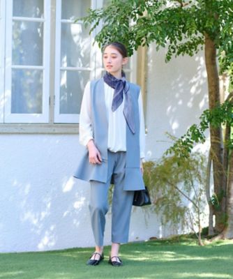 洗える　後ろウエストゴム　タッククロップドパンツ【セレモニー】【セットアップ】
