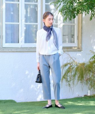 洗える　後ろウエストゴム　タッククロップドパンツ【セレモニー】【セットアップ】