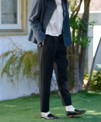 洗える　後ろウエストゴム　タッククロップドパンツ【セレモニー】【セットアップ】
