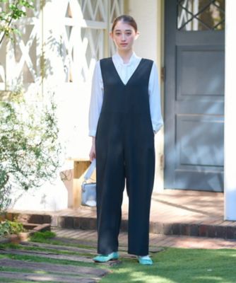 洗える　深Ｖネックのサロペットパンツ【セレモニー】