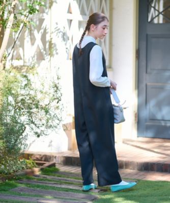 洗える　深Ｖネックのサロペットパンツ【セレモニー】