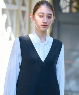 洗える　深Ｖネックのサロペットパンツ【セレモニー】