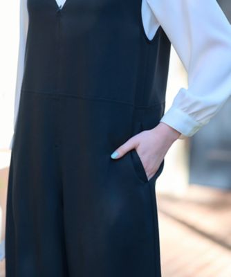 洗える　深Ｖネックのサロペットパンツ【セレモニー】