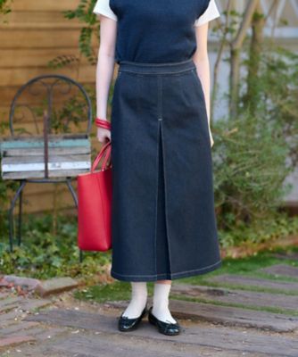 ＜CARA O CRUZ (Women)＞洗える　後ろウエストゴムのデニムスカート