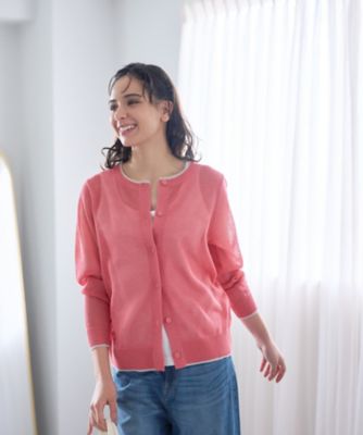 ＜CARA O CRUZ (Women)＞洗えるクルーネックカーディガン