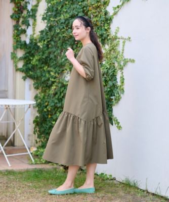 洗える　ギャザーワンピース