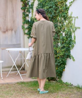 洗える　ギャザーワンピース
