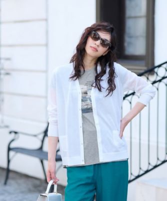 ＜CARA O CRUZ (Women)＞ラメＶネックカーディガン【ＣｏＣ　ｂｙ　ＣＡＲＡ　Ｏ　ＣＲＵＺ】