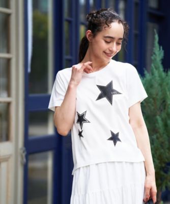 CARA O CRUZ (Women)/キャラ・オ・クルス スターモチーフTシャツ【CoC by CARA O CRUZ】91アイボリー トップス【三越伊勢丹/公式】