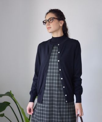 CARA O CRUZ (Women)/キャラ・オ・クルス クルーネックカーディガン【ZEGNA BARUFFA】39ネービーブルー トップス【三越伊勢丹/公式】