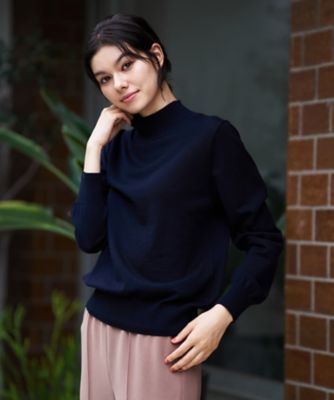 CARA O CRUZ (Women)/キャラ・オ・クルス ハイネックニット【ZEGNA BARUFFA】39ネービーブルー トップス【三越伊勢丹/公式】