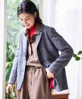 ＜CARA O CRUZ (Women)＞グレンチェックブレザー