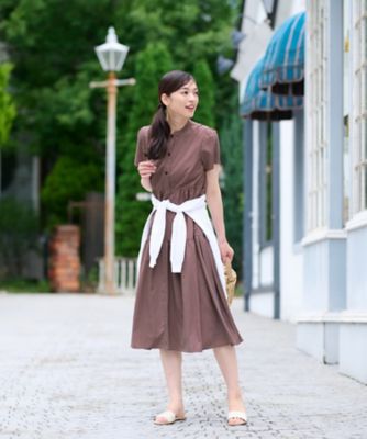 キャラオクルス 黒 半袖 シャツワンピース ティアードデザイン ティアードシャツワンピース | CARA O CRUZ (Women)/キャラ・オ