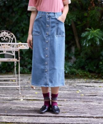 洗える フロントボタンデニムスカート | CARA O CRUZ (Women)/キャラ