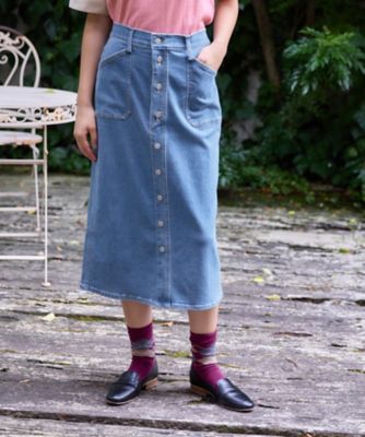 洗える フロントボタンデニムスカート | CARA O CRUZ (Women)/キャラ