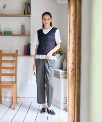透かし編みニットベスト | CARA O CRUZ (Women)/キャラ・オ・クルス