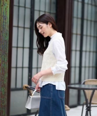 透かし編みニットベスト | CARA O CRUZ (Women)/キャラ・オ・クルス