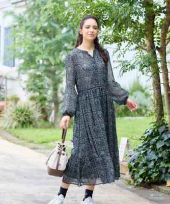 ウィステリアです　Mame 花柄　ワンピース 楽天市場】【OUTLET SALE】ワンピース《3way花柄シフォン
