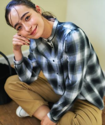 チェックバンドカラーブラウス | CARA O CRUZ (Women)/キャラ・オ