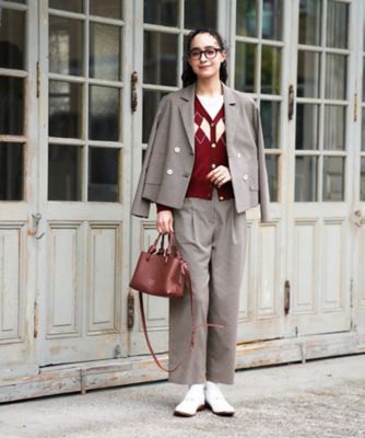 千鳥格子柄テーパードパンツ【セットアップ】 | CARA O CRUZ (Women