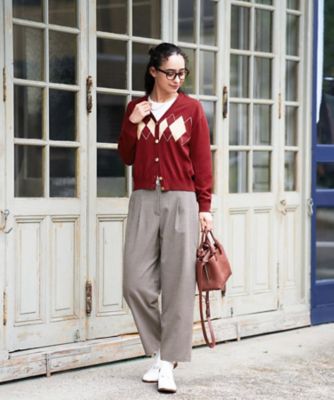 千鳥格子柄テーパードパンツ【セットアップ】 | CARA O CRUZ (Women