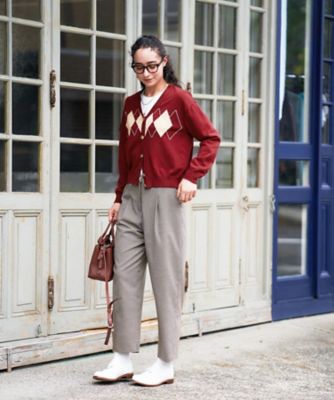 千鳥格子柄テーパードパンツ【セットアップ】 | CARA O CRUZ (Women