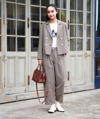 千鳥格子柄テーパードパンツ【セットアップ】 | CARA O CRUZ (Women