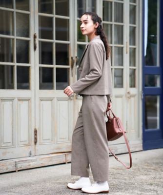 千鳥格子柄テーパードパンツ【セットアップ】 | CARA O CRUZ (Women