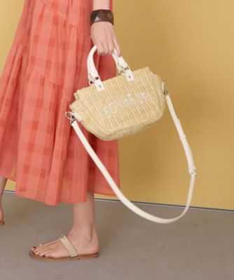 【SALE】CARA O CRUZ (Women)/キャラ・オ・クルス ロゴ刺繍ショルダーバッグ 92アイボリー 旅行用かばん・バッグ【三越伊勢丹/公式】