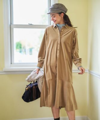 ＜CARA O CRUZ (Women)＞洗える　コーデュロイのフレアワンピース