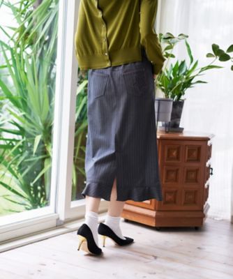 ストライプフリルスカート | CARA O CRUZ (Women)/キャラ・オ・クルス