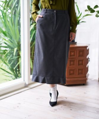 ＜CARA O CRUZ (Women)＞ストライプフリルスカート