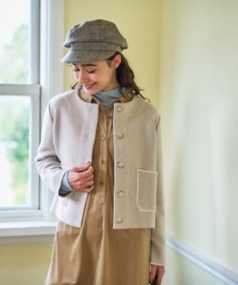 ノーカラーニットジャケット【ANNE CLAIRE】【35th