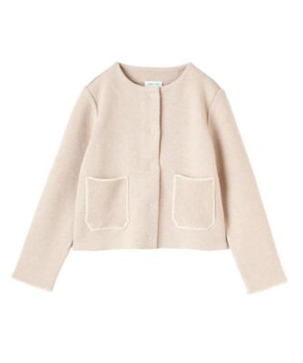 CARA O CRUZ (Women)/キャラ・オ・クルス ノーカラーニットジャケット【ANNE CLAIRE】82ベージュ コート・ジャケット【三越伊勢丹/公式】