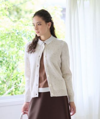 CARA O CRUZ (Women)/キャラ・オ・クルス クルーネックカーディガン 91アイボリー トップス【三越伊勢丹/公式】