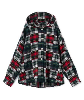 CARA O CRUZ (Women)/キャラ・オ・クルス チェック柄フーデッド羽織ブラウス【CoC by CARA O CRUZ】75アカ トップス【三越伊勢丹/公式】